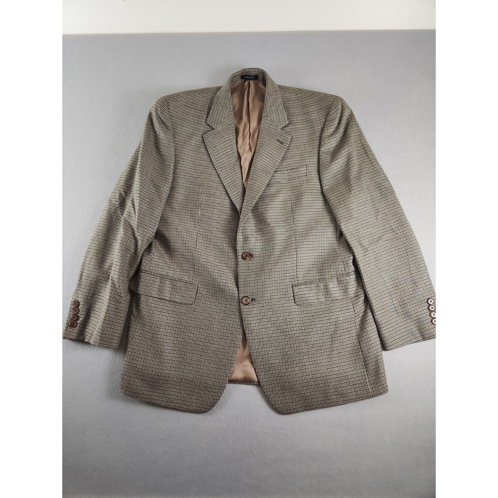 Lauren Ralph Lauren Sport Coat Mens 41R Brown Houndstooth 2 Button Wool